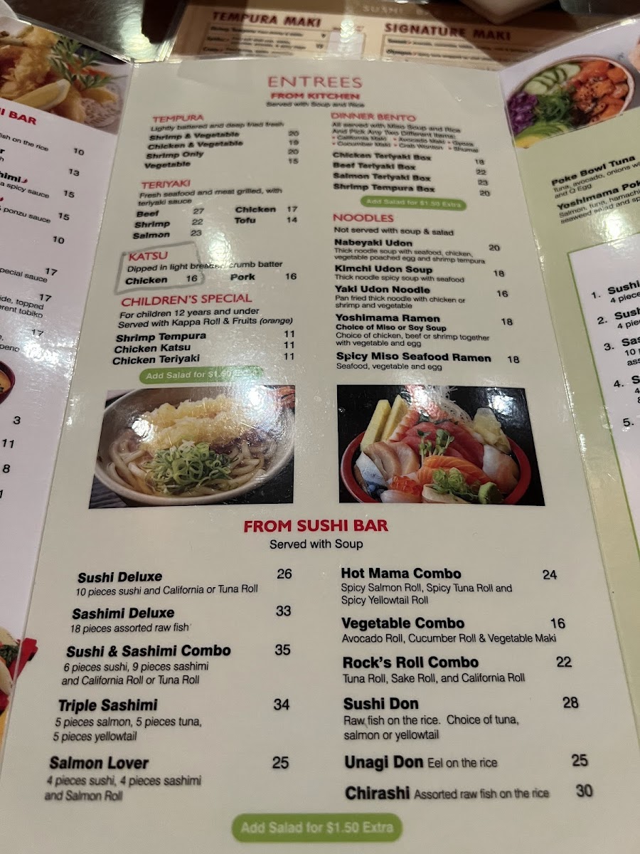 Menu Yoshimama Japanese Sushi Bar-1