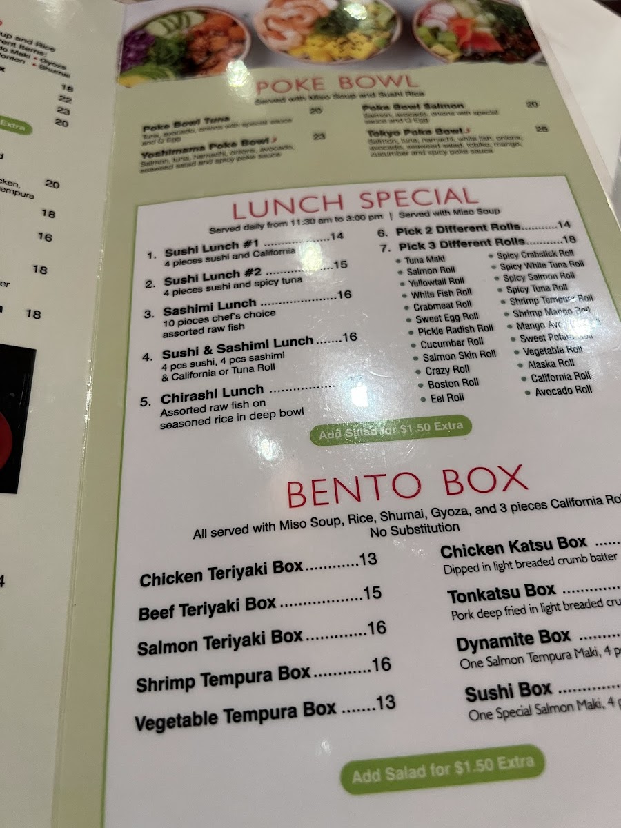 Menu Yoshimama Japanese Sushi Bar-2