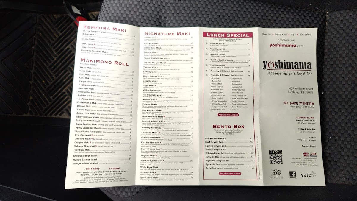 Menu Yoshimama Japanese Sushi Bar-4